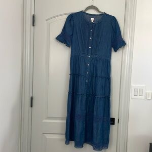 Gap x Love Shack Fancy small denim midi dress